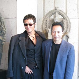 Minsu Choi and Julian Lee on the set of Assassins Code