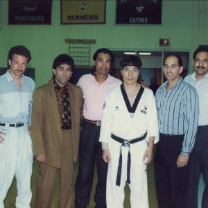 Carlos Palomino and Julian Lee with executive producers on the set of My Samurai