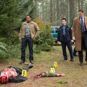 Still of Russell Hornsby Reggie Lee and Sasha Roiz in Grimm 2011