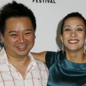 (L to R) At the Los Angeles Asian Pacific Film Festival, Actor Rex Lee poses with writer/director/ actress D. Lee Inosanto on the red carpet at the DGA. 