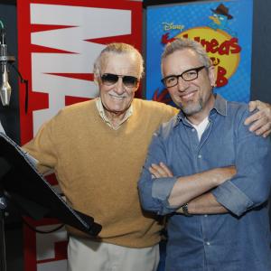 Still of Stan Lee and Jeff Swampy Marsh in Phineas and Ferb 2007