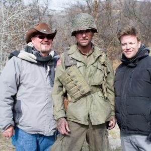 Steven A Lee with Luke Goss and John Lyde on the set of War Pigs