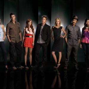 Still of Thomas Calabro Laura Leighton Shaun Sipos Stephany Jacobsen Jessica Lucas Colin Egglesfield Ashlee Simpson Katie Cassidy and Michael Rady in Melrose Place 2009