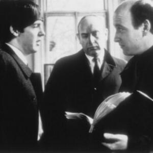 (l to r) Paul MccArtney, producer Walter Shenson, and director Richard Lester