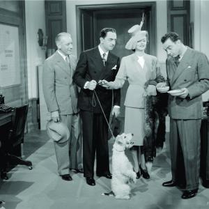 Still of Myrna Loy William Powell Sam Levene Henry ONeill and Asta a Dog in Shadow of the Thin Man 1941