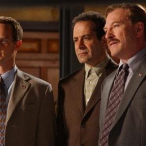 Still of Tony Shalhoub, Jason Gray-Stanford and Ted Levine in Monk (2002)