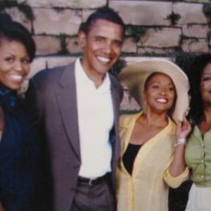 Jenifer Lewis with the President, Mrs. Obama and Oprah Winfrey at Ms. Winfrey's home in Montecito, Ca.