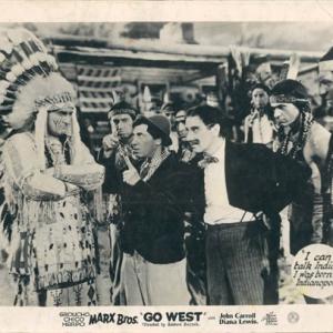 Groucho Marx Mitchell Lewis and Chico Marx in Go West 1940