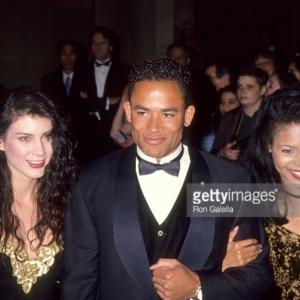 Rene Jones Brenda Balart Brown and Thyme Lewis on red carpet Emmys in NYC 1996