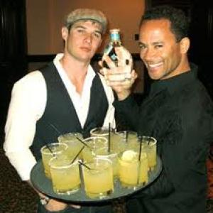 Celebrity Waiters Ryan Merriman and Thyme Lewis support Special Olympics Northern California Winter Games slinging margaritas for sponsor Partida Tequila during the Gala Event