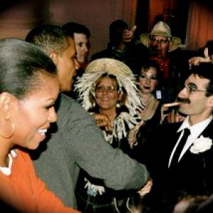 Erik Liberman as Groucho Marx at The White House meeting The President and First Lady