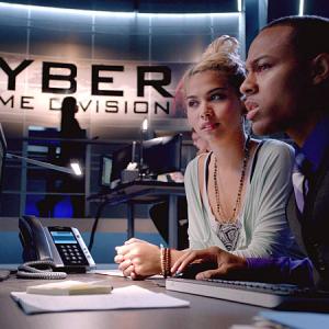 Still of Shad Moss and Hayley Kiyoko in CSI: Cyber (2015)