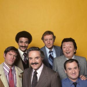 Ron Carey, Max Gail, Ron Glass, Steve Landesberg, Hal Linden and Jack Soo in Barney Miller (1974)