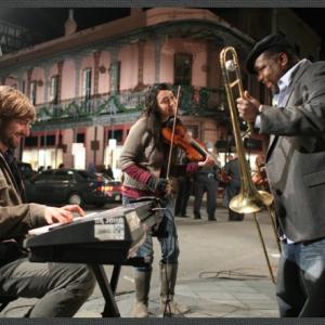 Annie, Batiste and Sonny from on location with Treme in New Orleans