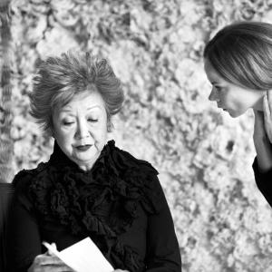 Director Nadia Litz and Honorable Adrienne Clarkson on set of The Frame