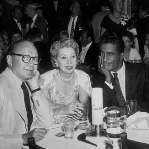 Ciro's Nightclub Jack Benny, Mary Livingston, Sammy Davis Jr. c. 1953