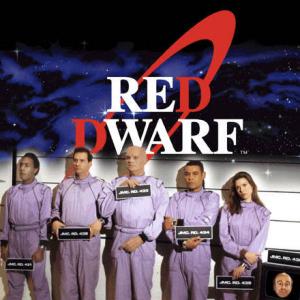 Chris Barrie, Craig Charles, Danny John-Jules, Robert Llewellyn and Norman Lovett in Red Dwarf (1988)