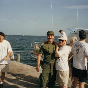 Tom Logan directing on the set of ESCAPE FROM CUBA in the Gulf of Mexico