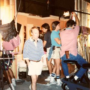 Tom Logan directing on the set of DREAMTRAP at Universal Studios.