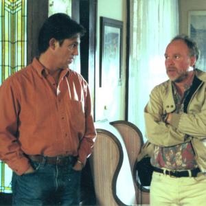 Tom Logan directing Richard Thomas on the set of BLOODHOUNDS, INC. in Los Angeles.