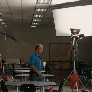 Tom Logan directing on the set of SUPERNATURAL PHENOMENON at Paramount Studios