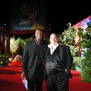 Louis Lombardi and Roger Cross after Emmy win