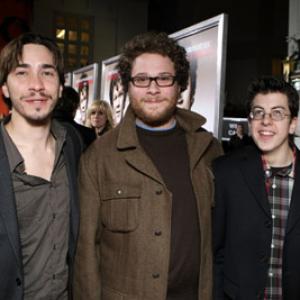 Justin Long Seth Rogen and Christopher MintzPlasse at event of Walk Hard The Dewey Cox Story 2007