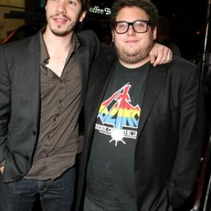 Justin Long and Jonah Hill at event of Walk Hard The Dewey Cox Story 2007