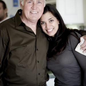 Kamala Lopez and Martin Sheen during the Speechless Without Writers Campaign filming Paul Haggis Just Whats On The Page