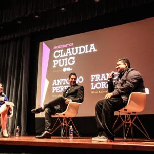 MEDIATION writer-director Francisco Lorite (center) & director Antonio Perez during the NUVO TV Emerging Latino Filmmakers Q&A moderated by USA Today's Claudia Puig