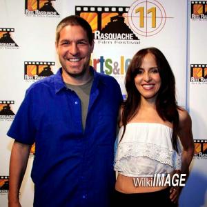 Writerdirector Francisco Lorite and MEDIATION actress Lola Anthony on the red carpet for Reel Rasquache Film Festival in Los Angeles