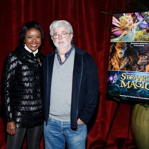 George Lucas and Mellody Hobson at event of Strange Magic 2015