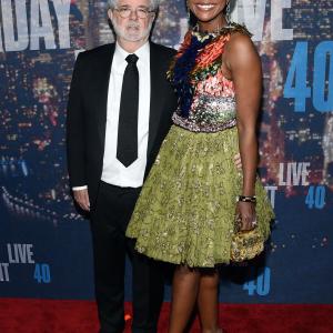 George Lucas and Mellody Hobson at event of Saturday Night Live 40th Anniversary Special 2015