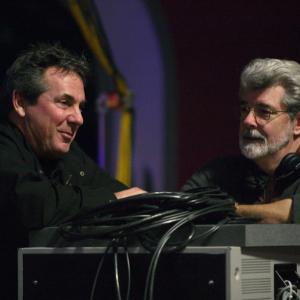 George Lucas and Rick McCallum in Zvaigzdziu karai Situ kerstas 2005