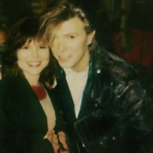Crystal and David Bowie on location for Day In Day Out casting by Crystal Lujan directed by Julien Temple