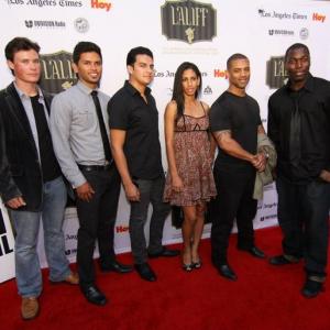 (L-R) Niko Novick, Daniel Escutia, Jose Casillas, Ivet Forcun, Ramsey Luke, and Johnny Kirk, Cast & crew of the film 'Beyond the Ropes' at the 2011 Los Angeles Latino International Film Festival