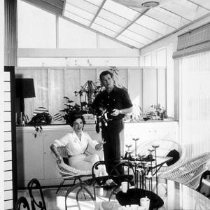 Ida Lupino and her husband, Howard Duff, at home in Los Angeles, CA, 1957.