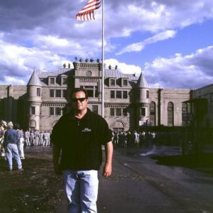 Director ROD LURIE stands in front of the historic Tennessee State Penitentiary which served as the location set