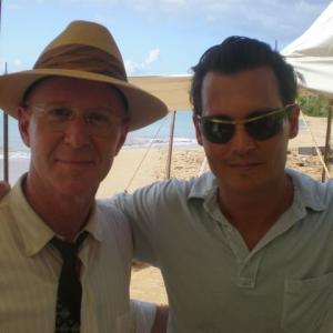 With Johnny Depp on the set of The Rum Diary in Puerto Rico