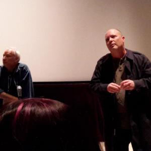 Mike Lyddon and Joe R Lansdale Bubba Hotep Cold in July Hap and Leonard QA at the Nacogdoches Film Festival 2015 after the screening of Lyddons adaptation of the Lansdale story By the Hair of The Head