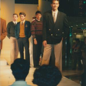 Vincent modeling for Yves Saint Laurent on the the runway in Hong Kong