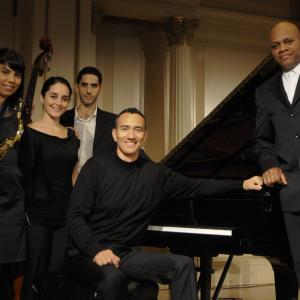 Melissa Aldana (sax), Camila Meza(guitar), Pablo Menares (bass), Vincent at the piano and Urbano Sanchez (percussion). Carnegie Hall.