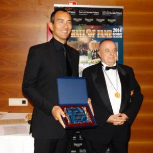 Here being awarded Extraordinary Performer of the Year at the International Martial Arts Hall of Fame  Circle of the Knights 2014 by President GM Brigadier General Santiago Sanchis