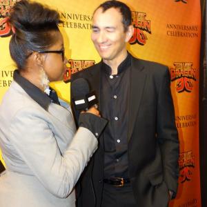 Here being interviewed by Rochelle Miller for the Urban Action Showcase Expo at the HB0/Cinemax event held at the HBO Theatre, NYC. Nov, 2014
