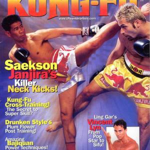 Gracing the cover of Inside Kung Fu Magazine. July, 2001
