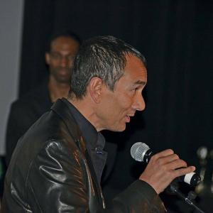 Giving my acceptance speech after receiving Hong Kong Legends Cinema Award Urban Action Showcase Awards Ceremony held at the AMC Theatre Times Square NYC Nov 2014