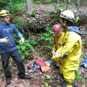 Preparing to enter Schroeders Pants Cave during filming of the documentary Tragic Exposure and the recovery of James Gentry Mitchells remains  June 2006