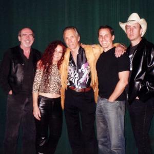 David Carradine and the Cosmic Rescue Team with drummer, Christian Lyon, 2nd from right.