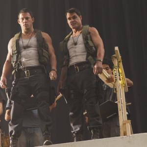 Stunt doubling Channing on 
