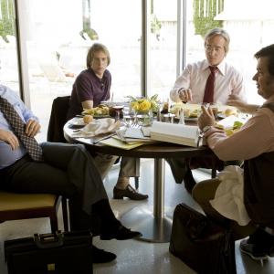 Still of Oliver Platt, Sam Rockwell, Matthew Macfadyen and Michael Sheen in Frost/Nixon (2008)